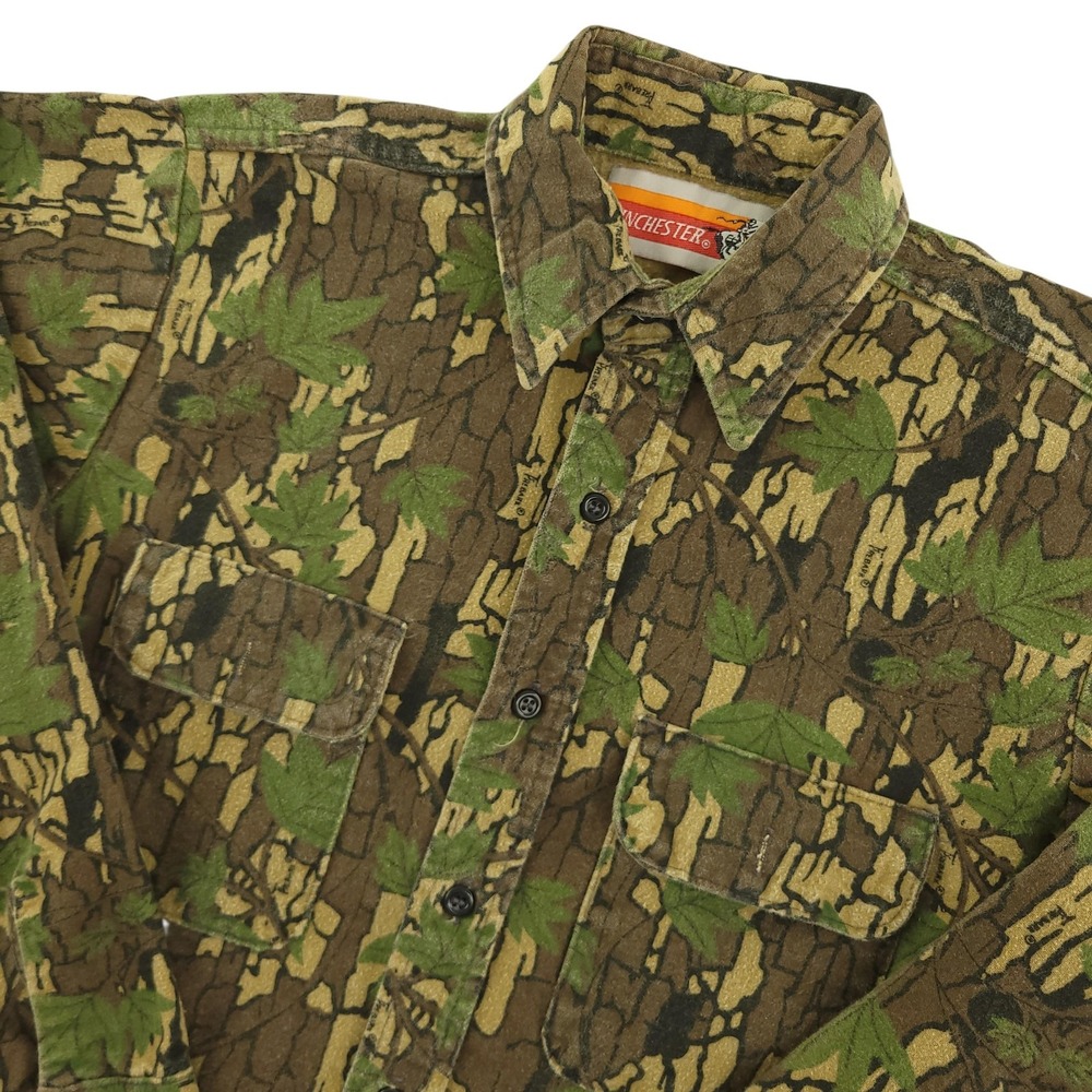 Winchester Shirt Mens M Brown Trebark Camo Long Sleeve Button Up Hunting